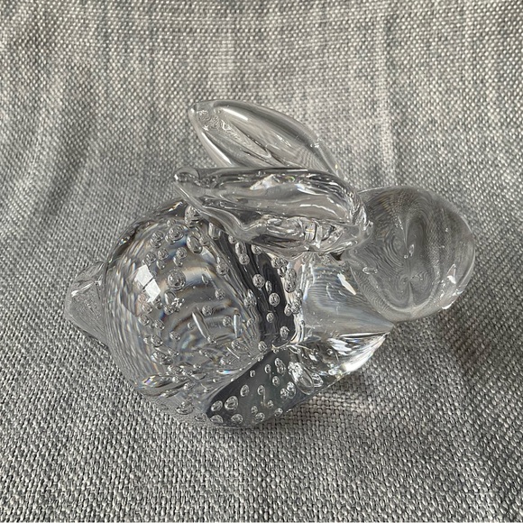 Vintage Bunny Rabbit Bubble Art Glass Sculpted Figurine Hand Blown Paperweight - Picture 2 of 15